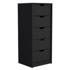 18" White Five Drawer Dresser
