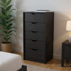18" White Five Drawer Dresser