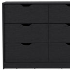 42" White Wood Four Drawer Double Dresser
