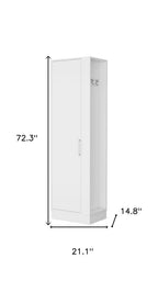 21" White Accent Cabinet With Six Shelves