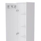 16" Silver And White Accent Cabinet With Five Shelves