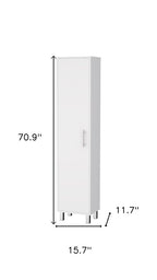 16" Silver And White Accent Cabinet With Five Shelves