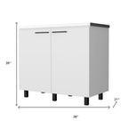 39" Black And Silver Accent Cabinet With One Shelf