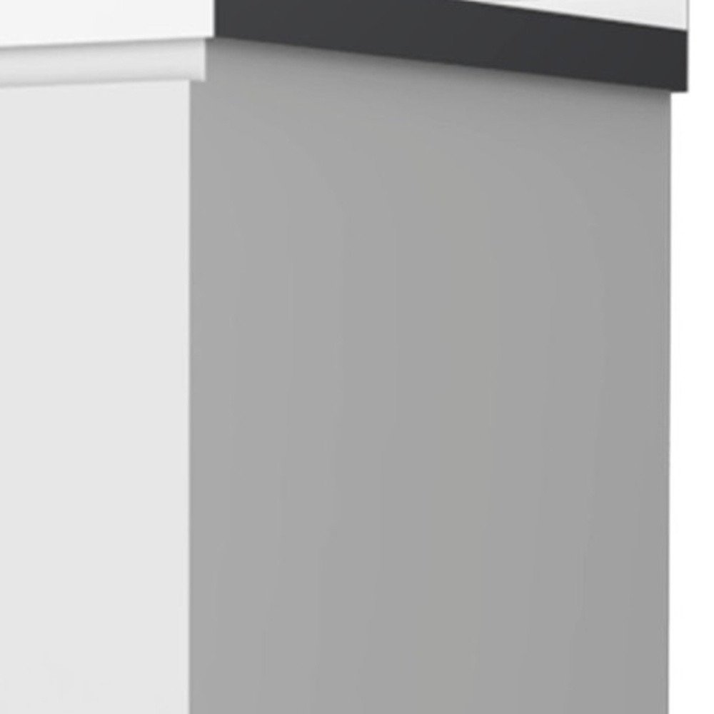 39" Black And Silver Accent Cabinet With One Shelf