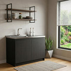 39" Black And Silver Accent Cabinet With One Shelf