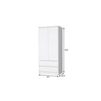 32" White Accent Cabinet Soft Close With Multiple Shelves And Two Drawers