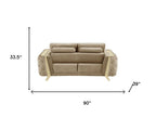 Two Piece Indoor Beige Velvet Five Person Seating Set