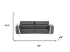 Three Piece Indoor Dark Gray Velvet Six Person Seating Set