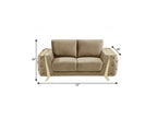 72" Beige And Gold Velvet Loveseat