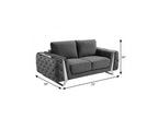 72" Dark Gray And Silver Velvet Loveseat
