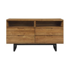 59" Brown Solid Wood Four Drawer Double Dresser