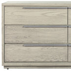63" Gray Solid Wood Six Drawer Double Dresser