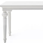 71" White Solid Wood Dining Table