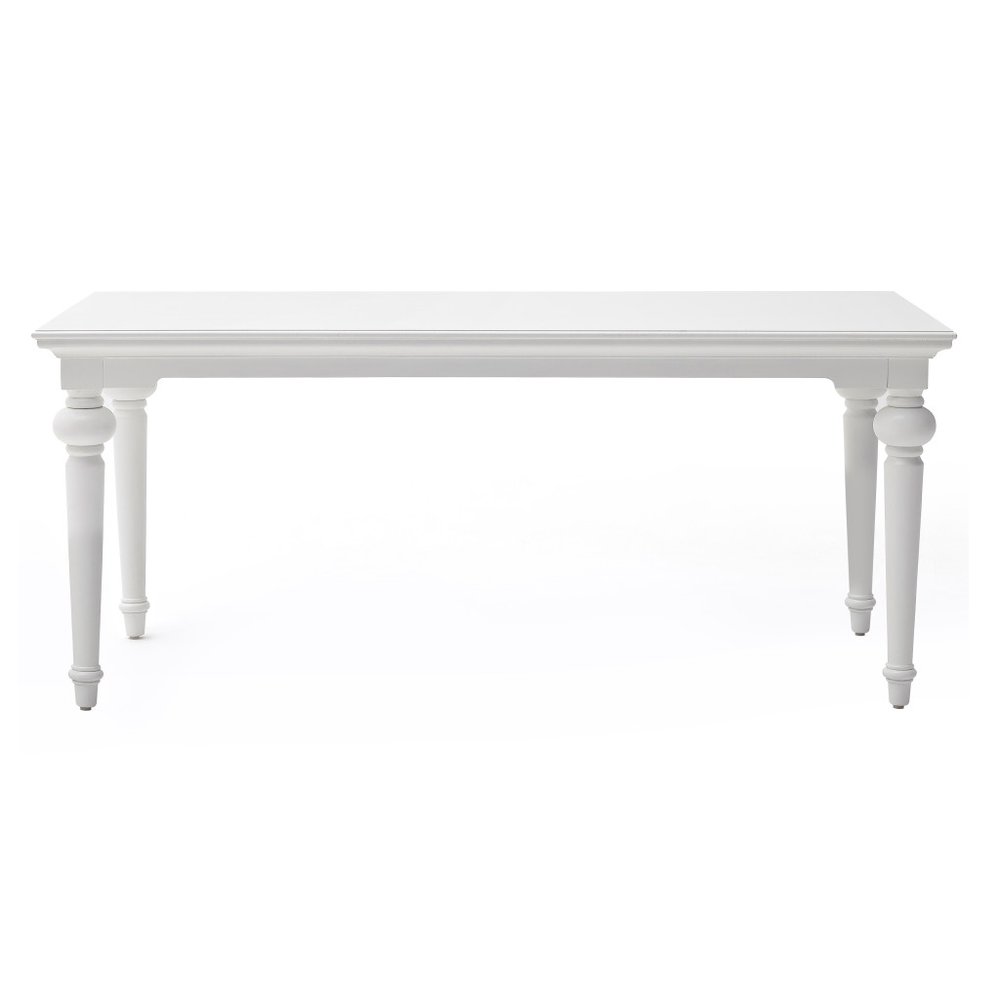 94" White Solid Wood Dining Table