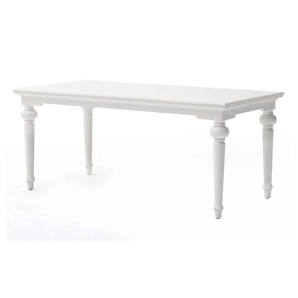 94" White Solid Wood Dining Table