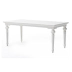94" White Solid Wood Dining Table