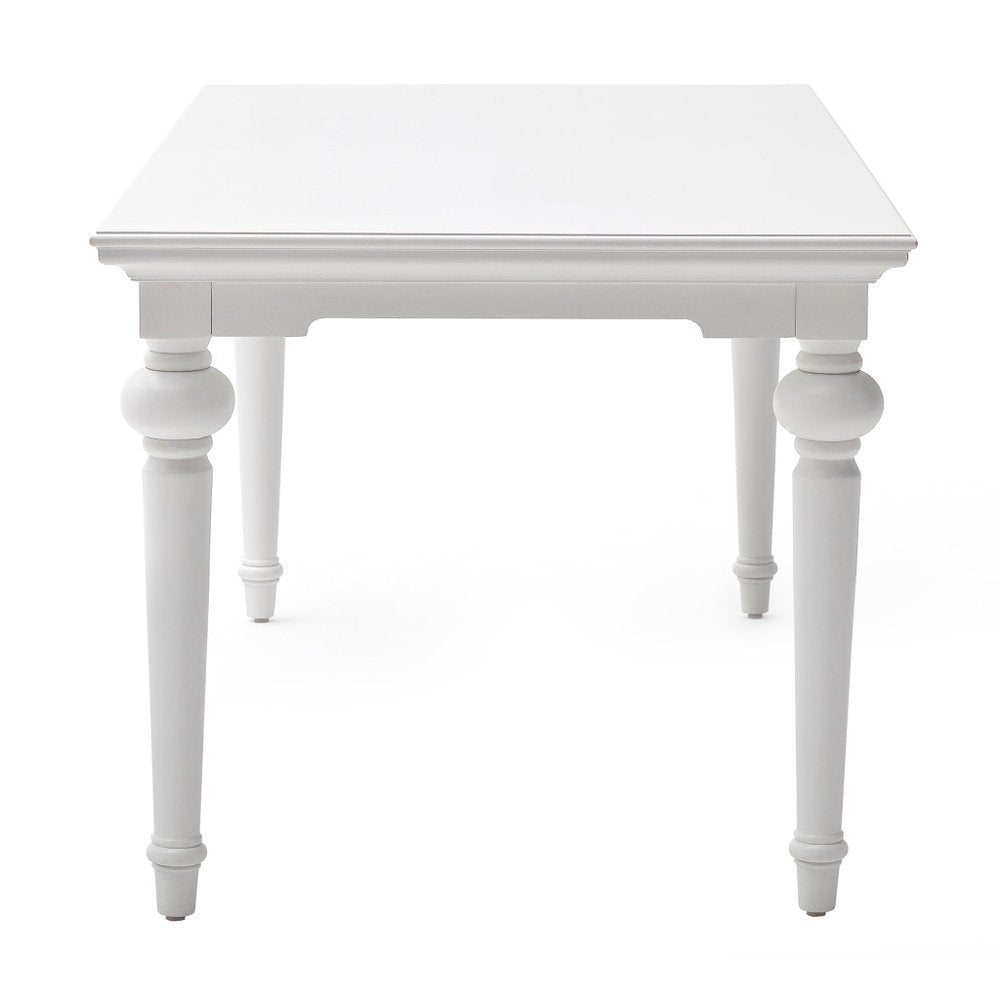 94" White Solid Wood Dining Table