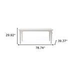 94" White Solid Wood Dining Table