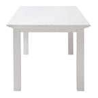 63" White Solid Wood Dining Table