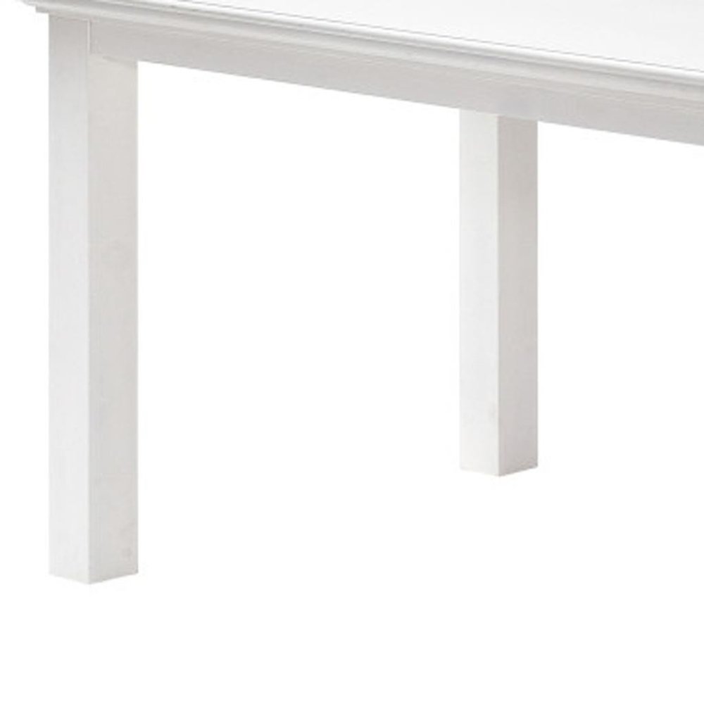 63" White Solid Wood Dining Table
