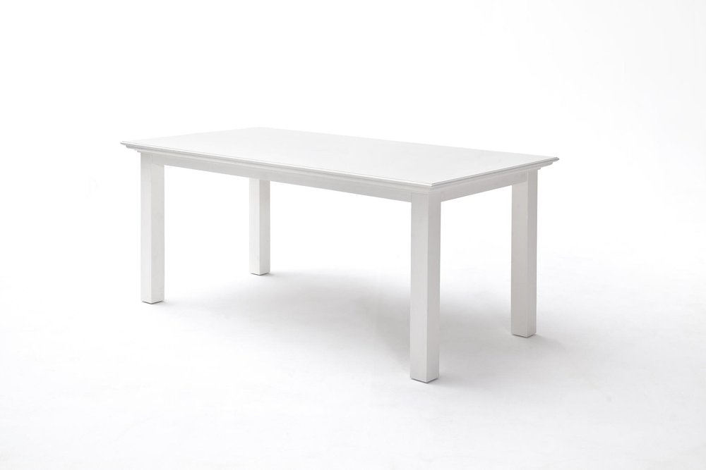 63" White Solid Wood Dining Table