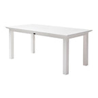 63" White Solid Wood Dining Table