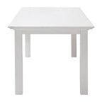 63" White Solid Wood Dining Table