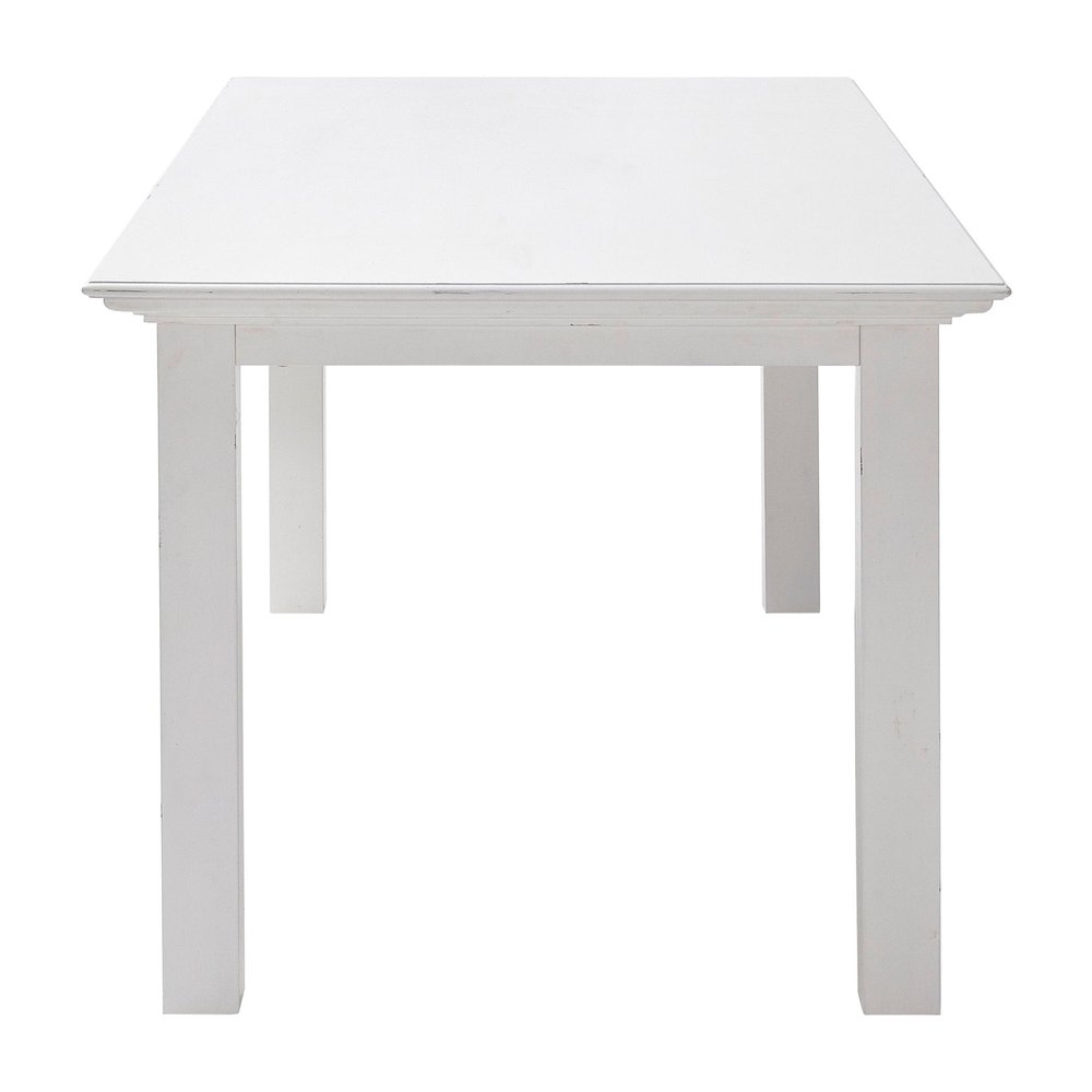 63" White Solid Wood Dining Table