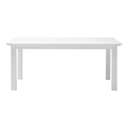 63" White Solid Wood Dining Table