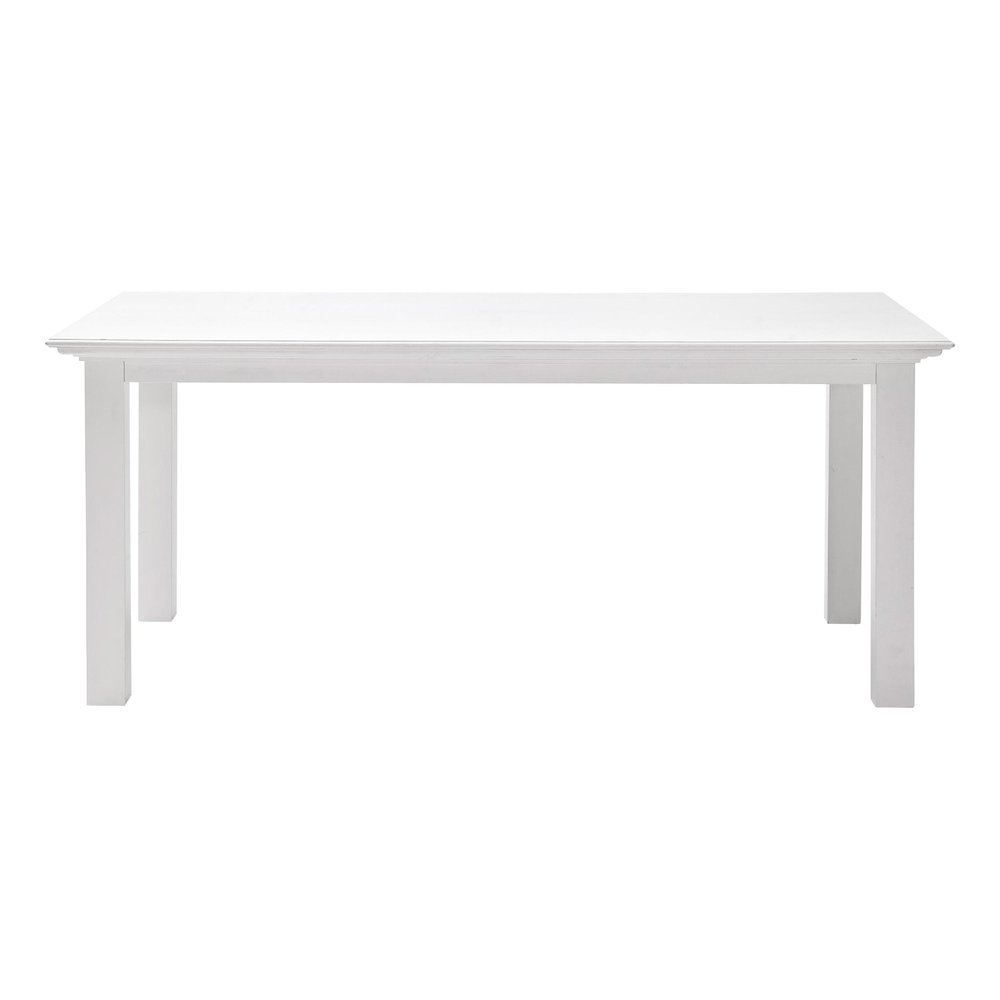 63" White Solid Wood Dining Table