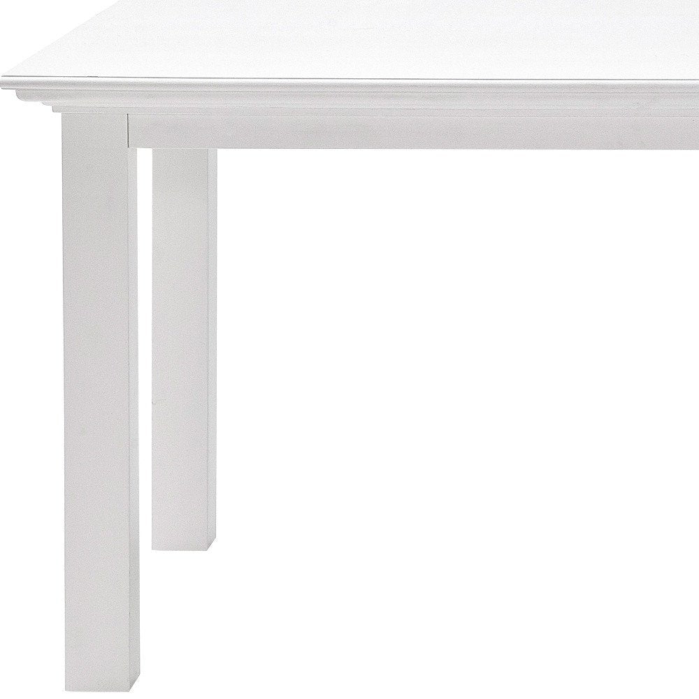 63" White Solid Wood Dining Table