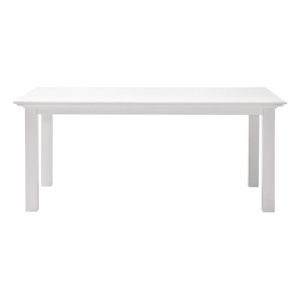 63" White Solid Wood Dining Table