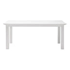 63" White Solid Wood Dining Table