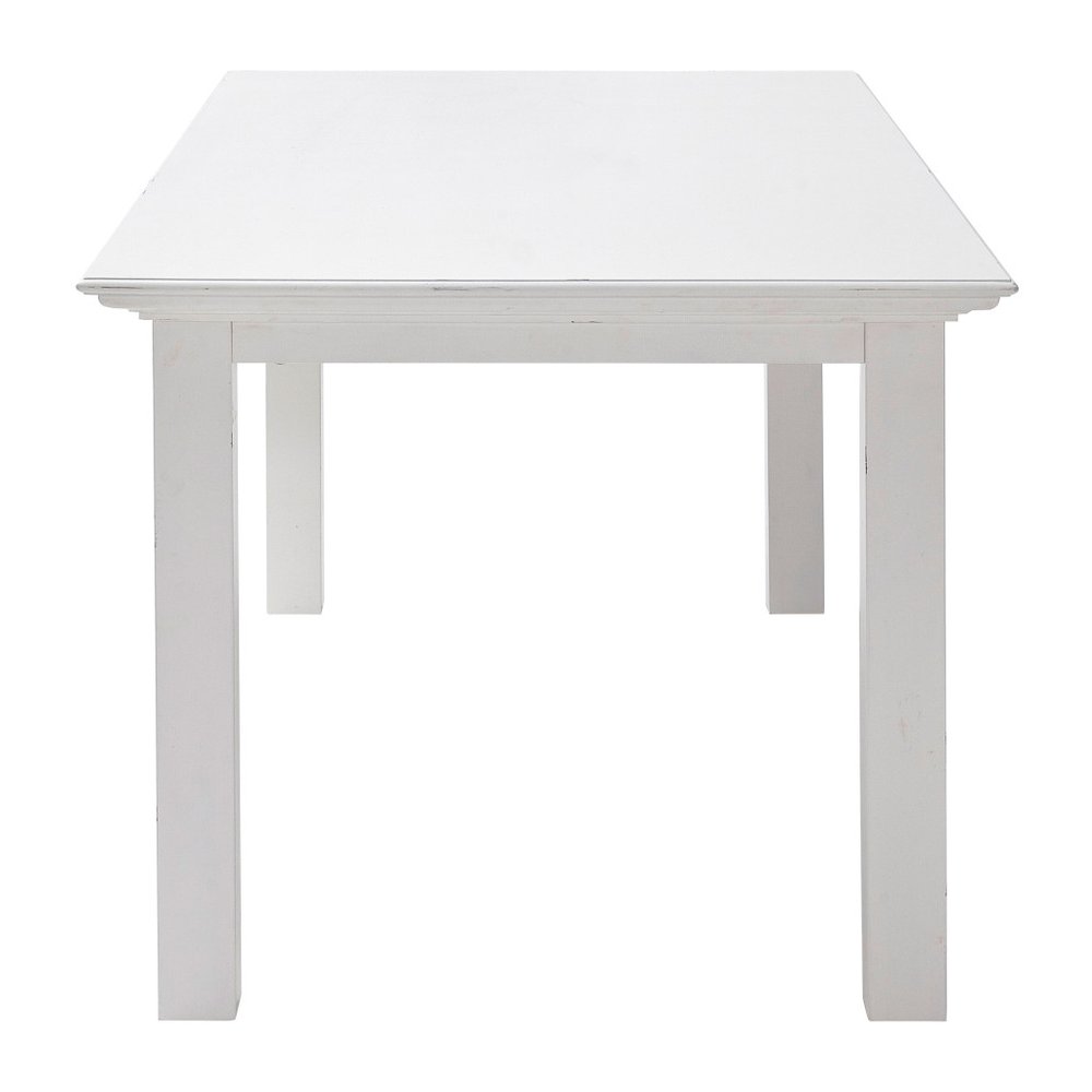 63" White Solid Wood Dining Table