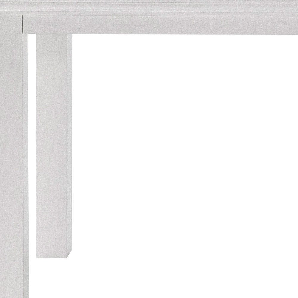 63" White Solid Wood Dining Table
