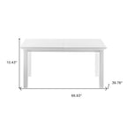 71" White Solid Wood Dining Table