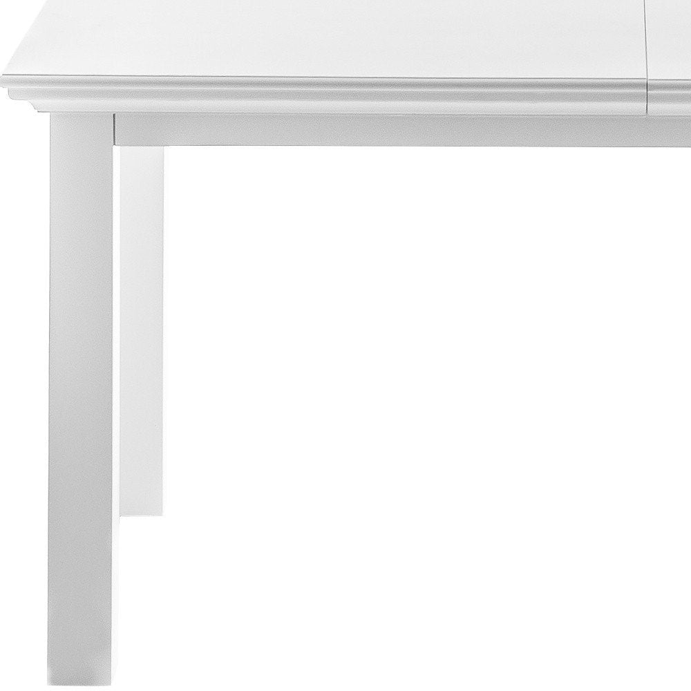 71" White Solid Wood Dining Table