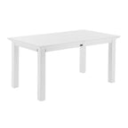 71" White Solid Wood Dining Table