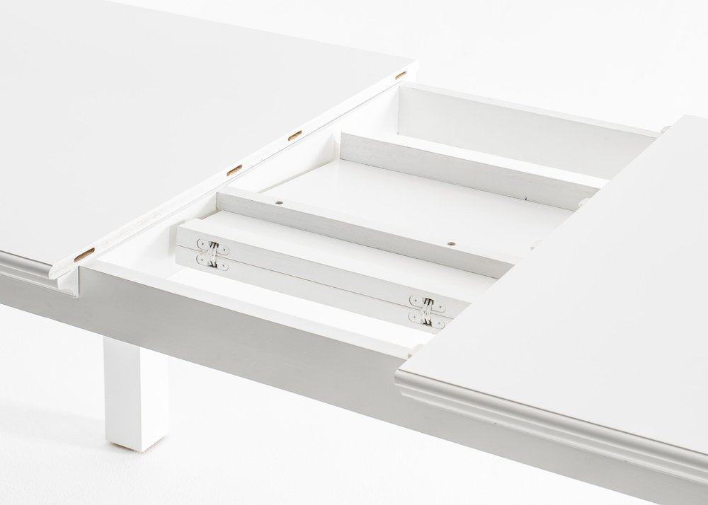 71" White Solid Wood Dining Table