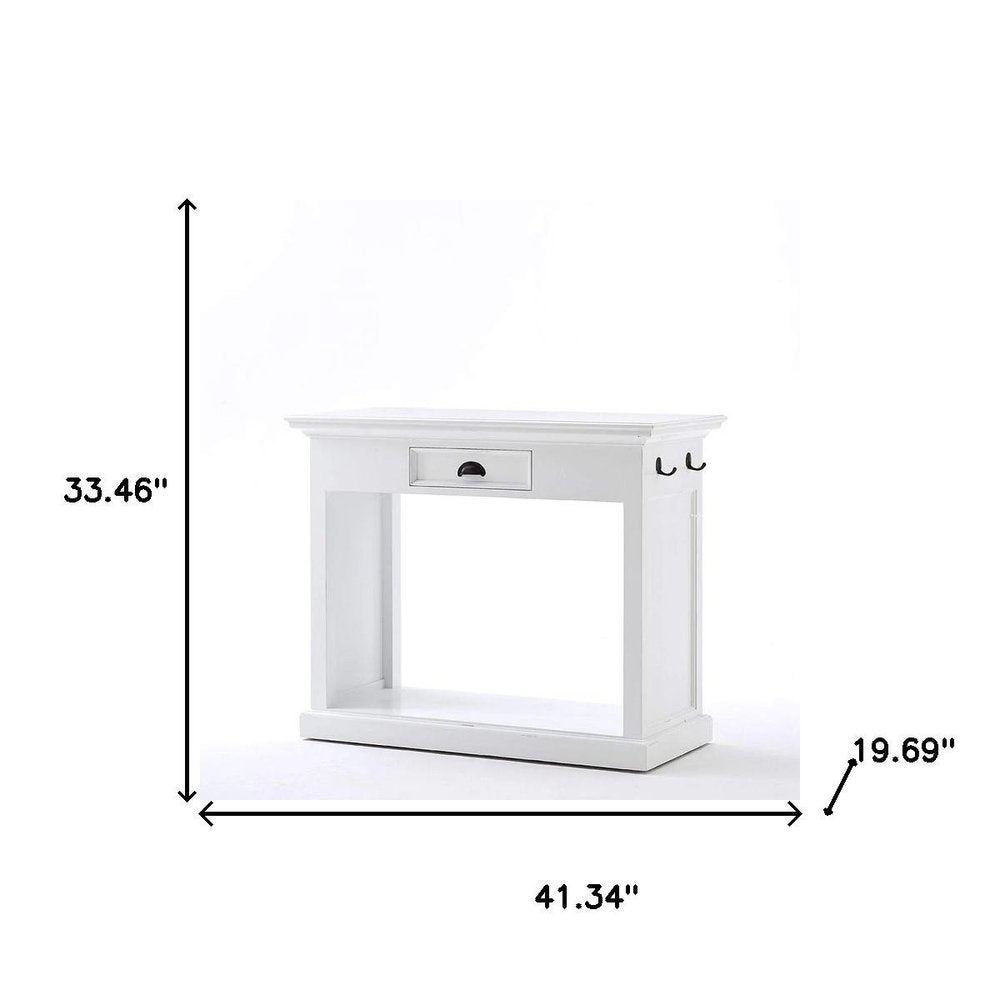 Three Piece White Solid Wood Dining Set with Two Chairs