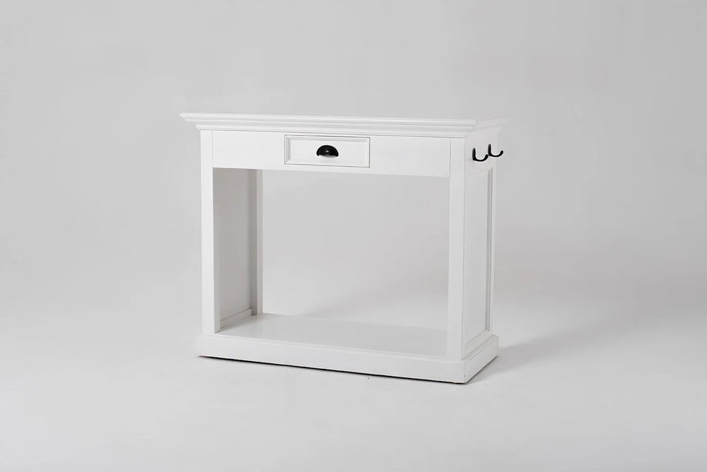 Three Piece White Solid Wood Dining Set with Two Chairs