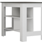 41" Dark Gray and White Wood Kitchen Island Set With Storage