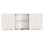 59" Natural White and Brown Wood Kitchen Island Set With Storage