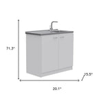 White 39" Kitchen Island Set