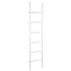 76" White Distressed Solid Wood Four Step Ladder Shelf