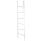 76" White Distressed Solid Wood Four Step Ladder Shelf