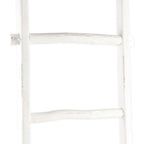 76" White Distressed Solid Wood Four Step Ladder Shelf