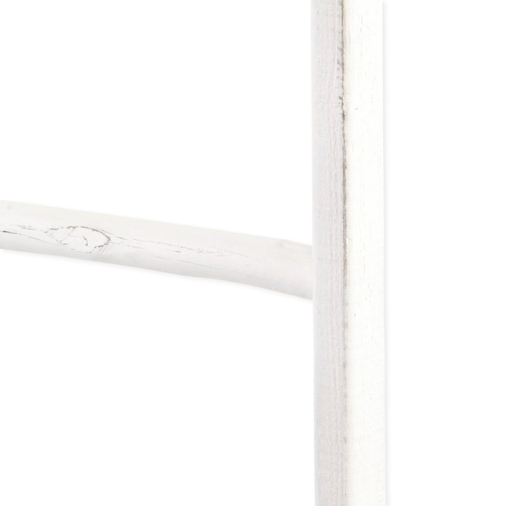 76" White Distressed Solid Wood Four Step Ladder Shelf