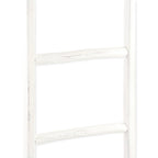 76" White Distressed Solid Wood Four Step Ladder Shelf