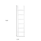 76" White Distressed Solid Wood Four Step Ladder Shelf